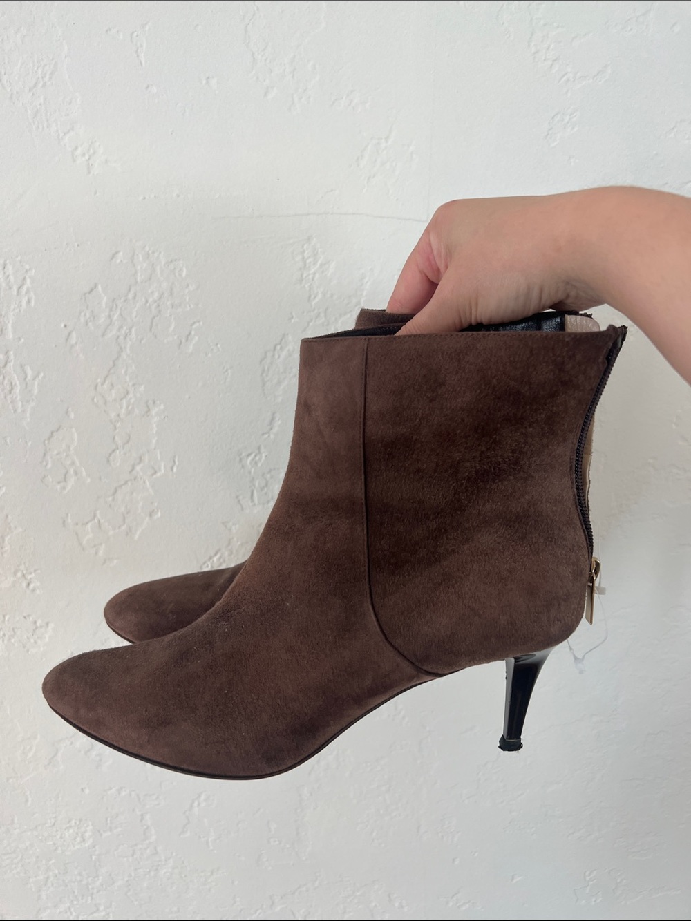 Jimmy Choo Brown Suede Ankle Boots with Kitten Heel 41